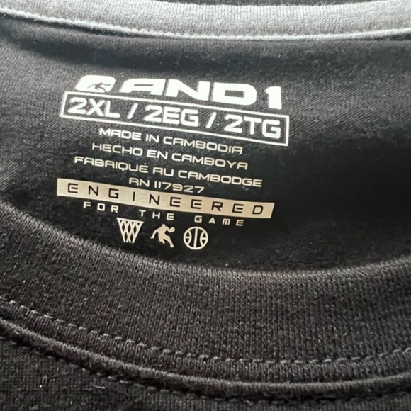 And1 Legendary Logo T-Shirt Mens Size 2XL Short Sleeve Basketball Athletic (Y) - Picture 3 of 4